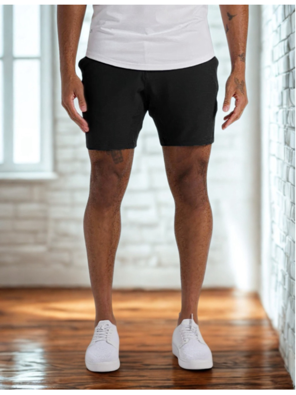 Men's Bylt Basics Shorts size 40 Kinetic Shorts Black Flat Front 7’ Inseam NEW - Picture 2 of 14